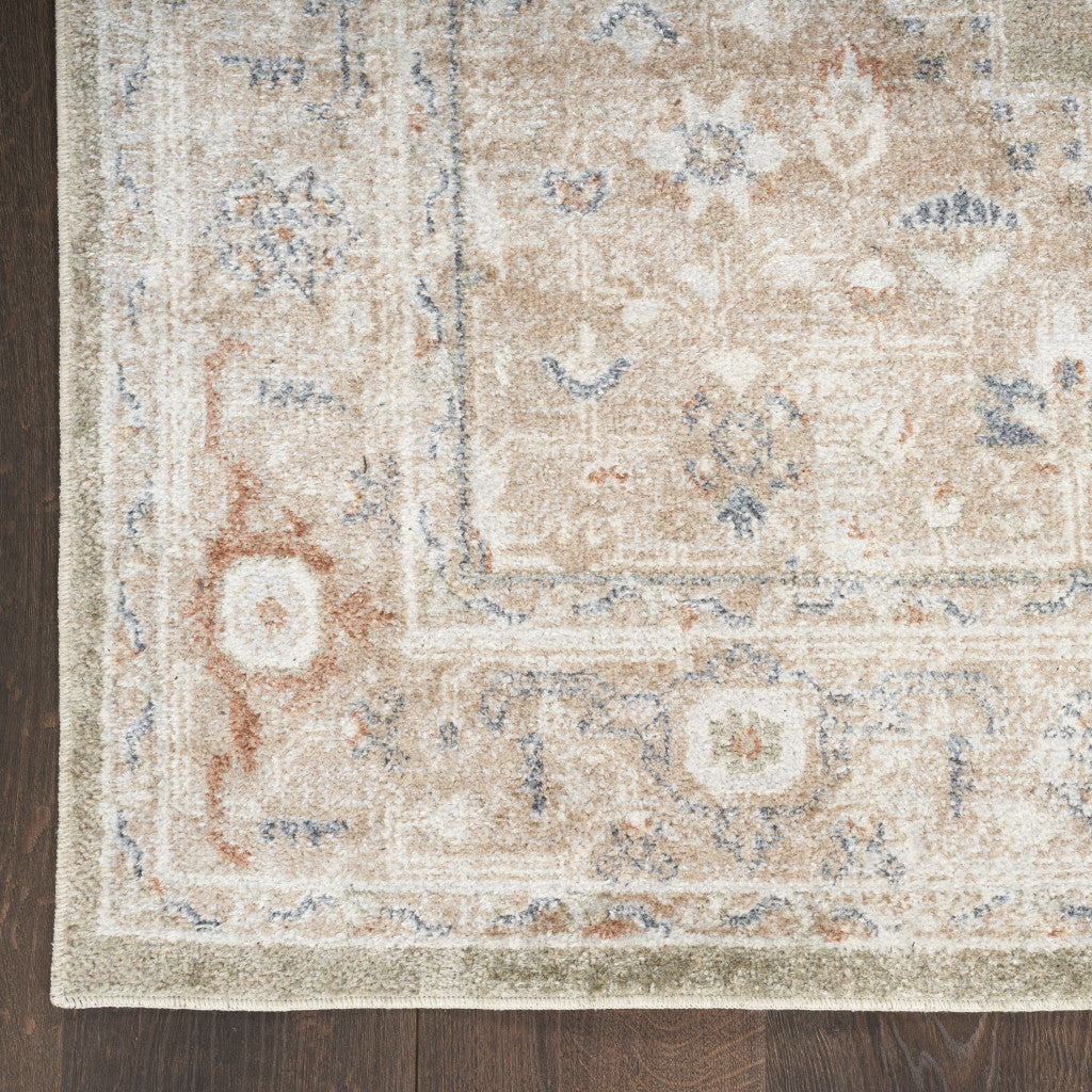 3 X 5 Sage Oriental Power Loom Distressed Washable Area Rug Image 3