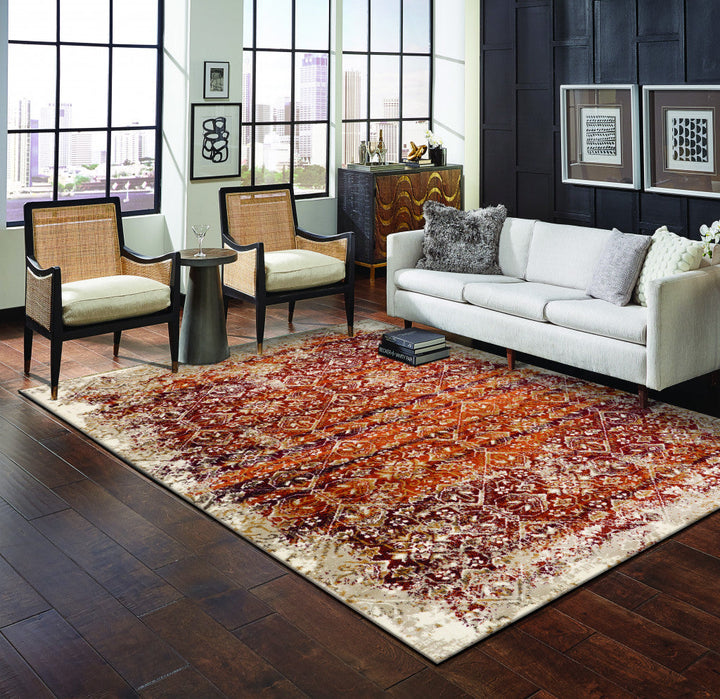 3 X 5 Rust Oriental Area Rug Image 4