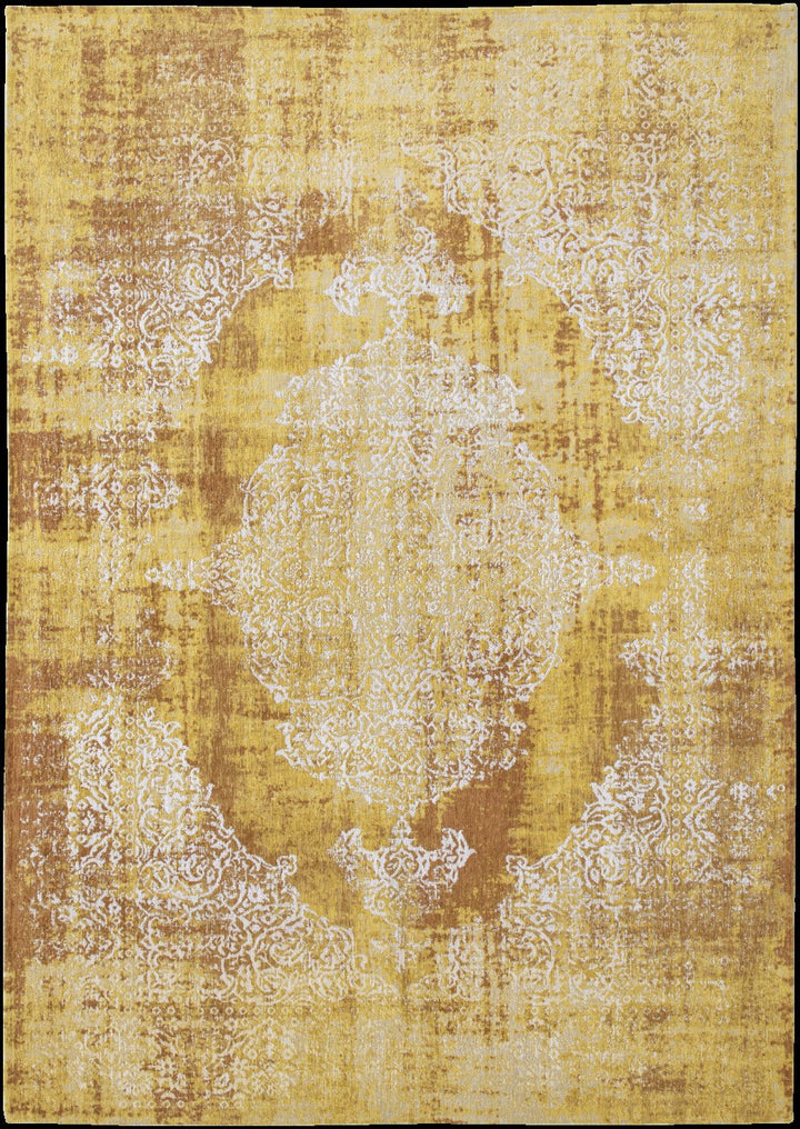 3 X 5 Yellow and Brown Oriental Non Skid Area Rug Image 2