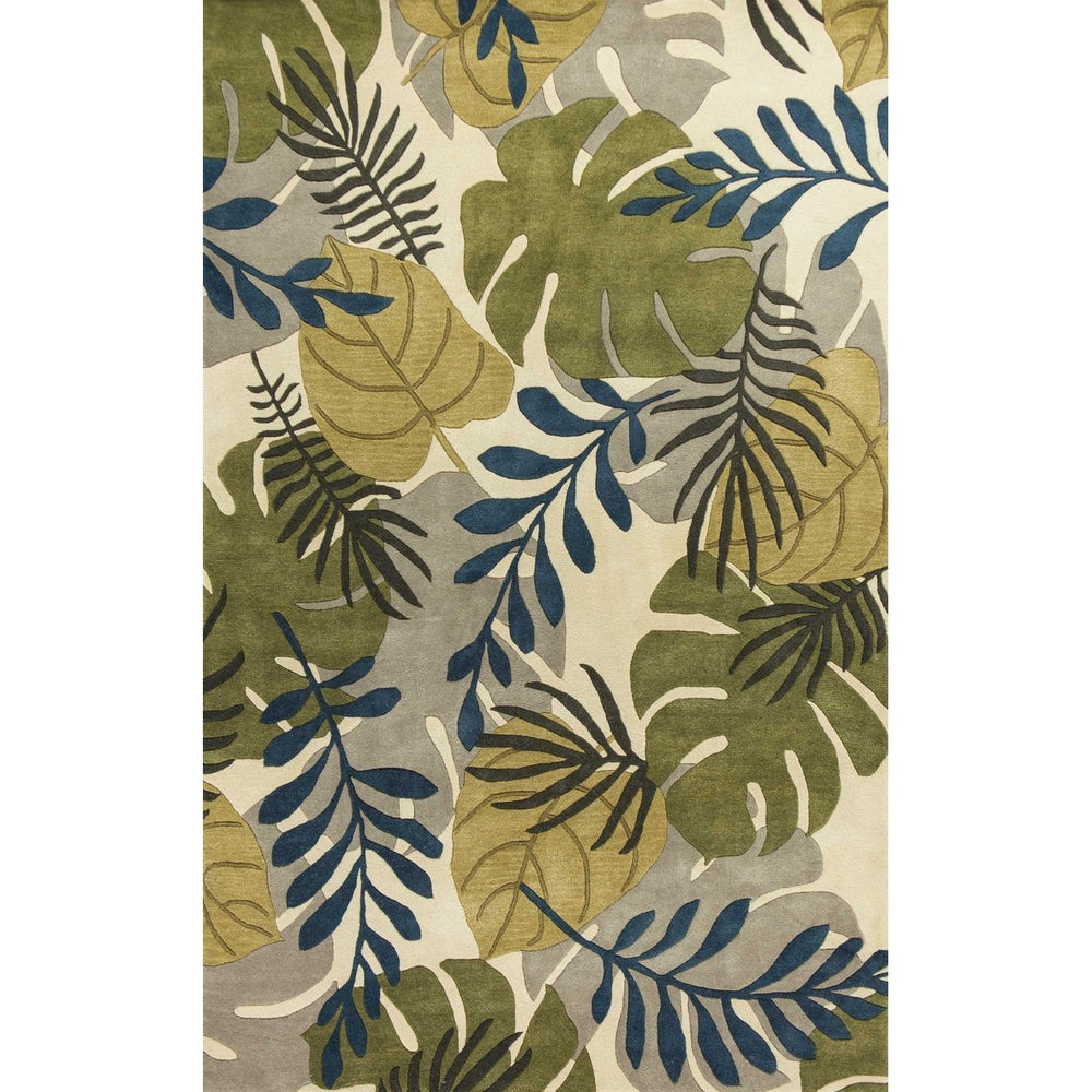 3X4 Ivory Hand Tufted Oversized Tropical Leaves Indoor Area Rug Image 2