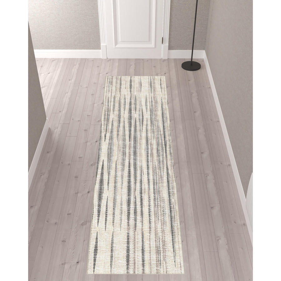 3 X 10 Ivory Ombre Tufted Runner Rug Image 1