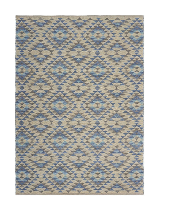 3 x 5 Blue Decorative Lattice Area Rug Image 2