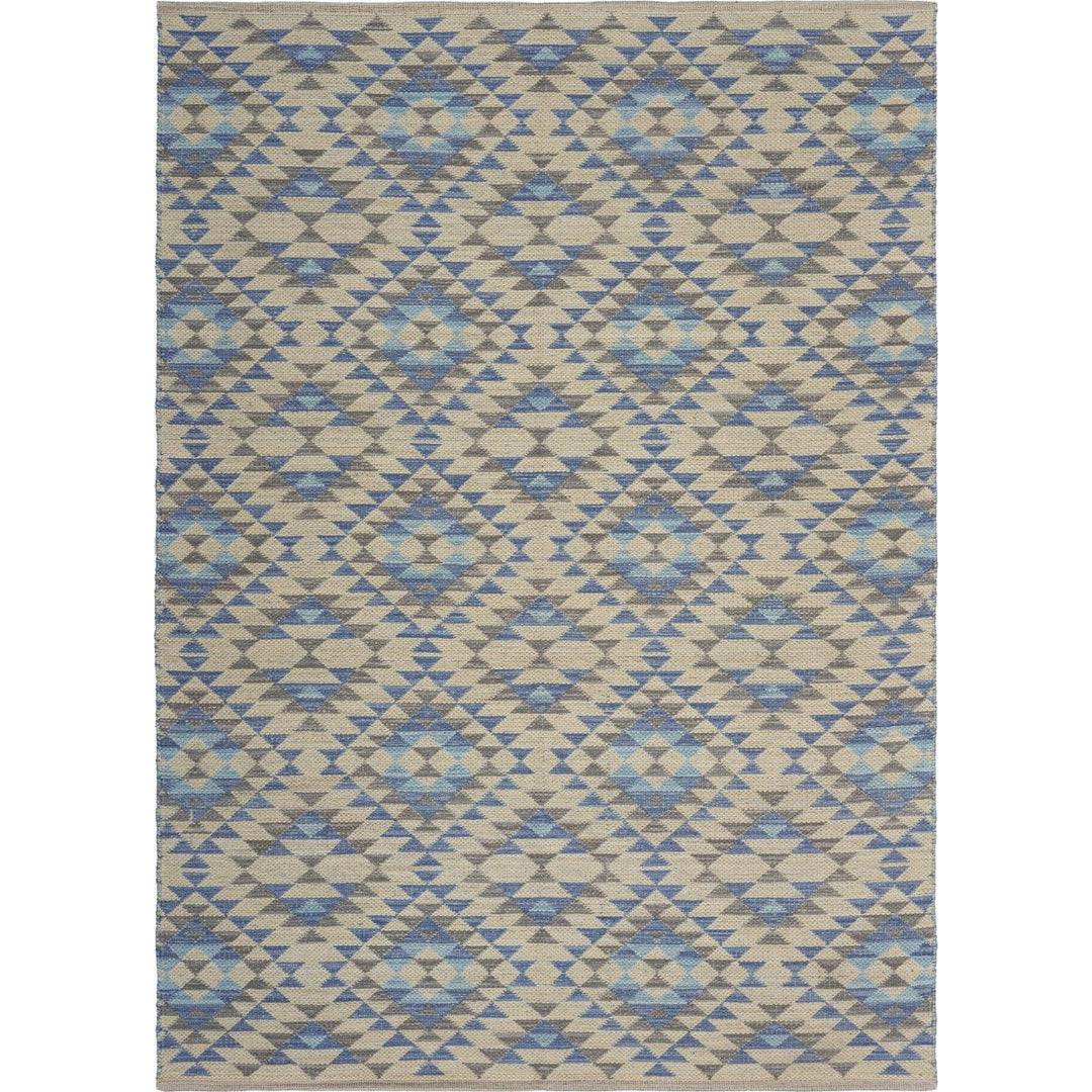 3 x 5 Blue Decorative Lattice Area Rug Image 5