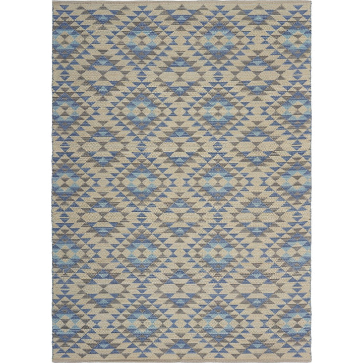 3 x 5 Blue Decorative Lattice Area Rug Image 5