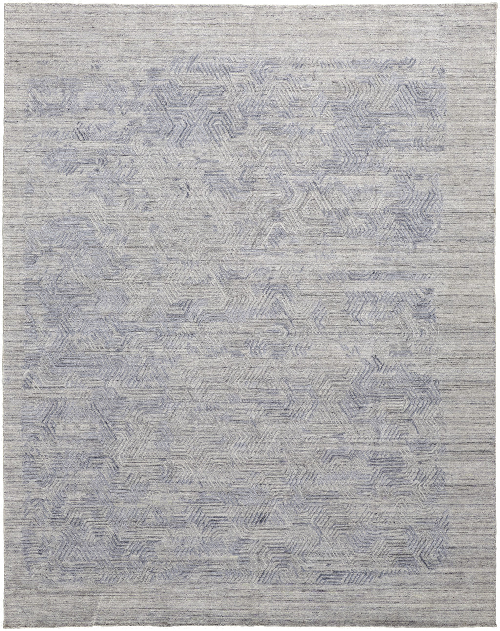 4 X 6 Gray And Blue Abstract Hand Woven Distressed Area Rug Image 1