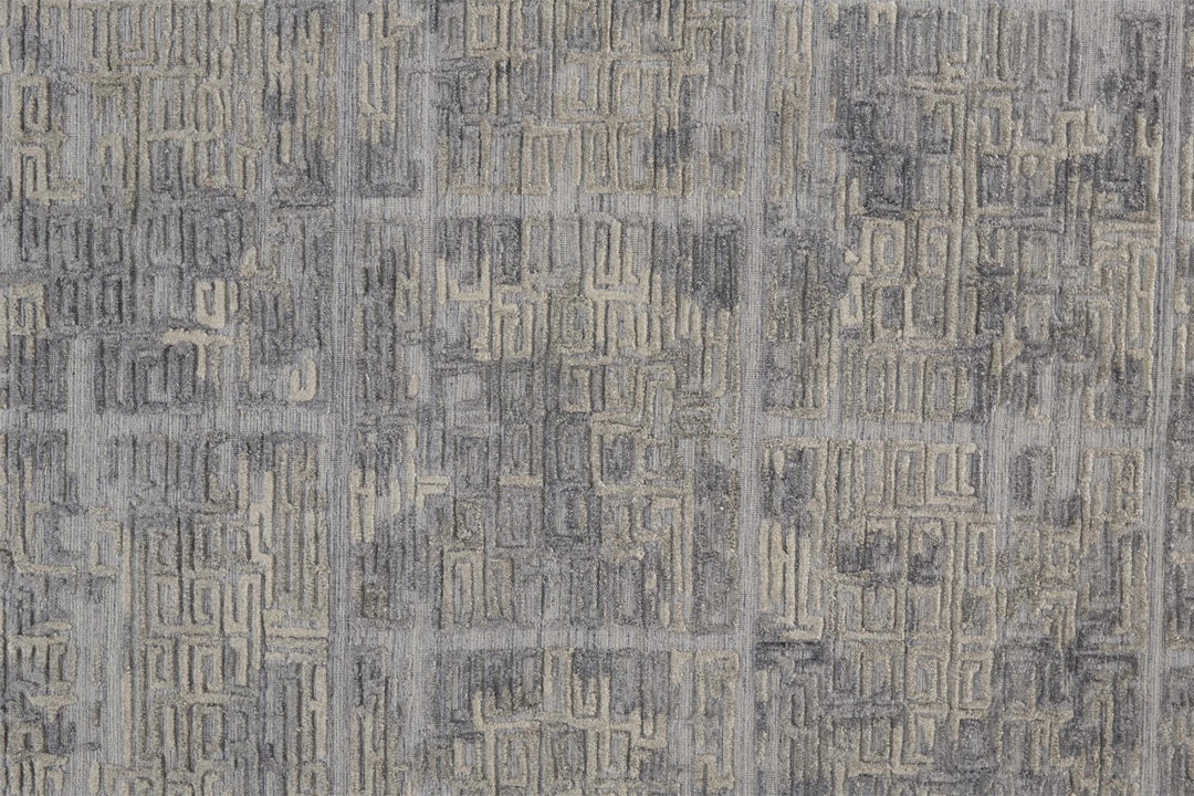 4 X 6 Gray And Ivory Abstract Hand Woven Area Rug Image 1