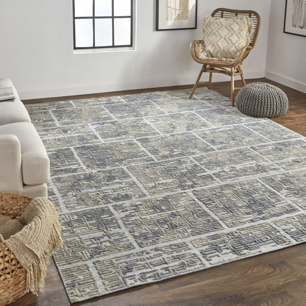 4 X 6 Gray And Ivory Abstract Hand Woven Area Rug Image 2