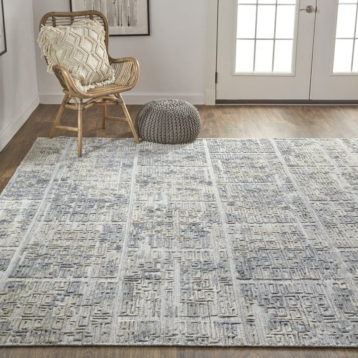 4 X 6 Gray And Ivory Abstract Hand Woven Area Rug Image 3