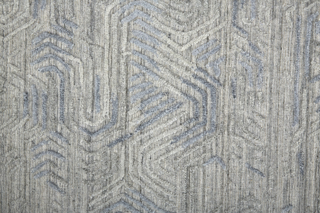 4 X 6 Gray And Blue Abstract Hand Woven Distressed Area Rug Image 6