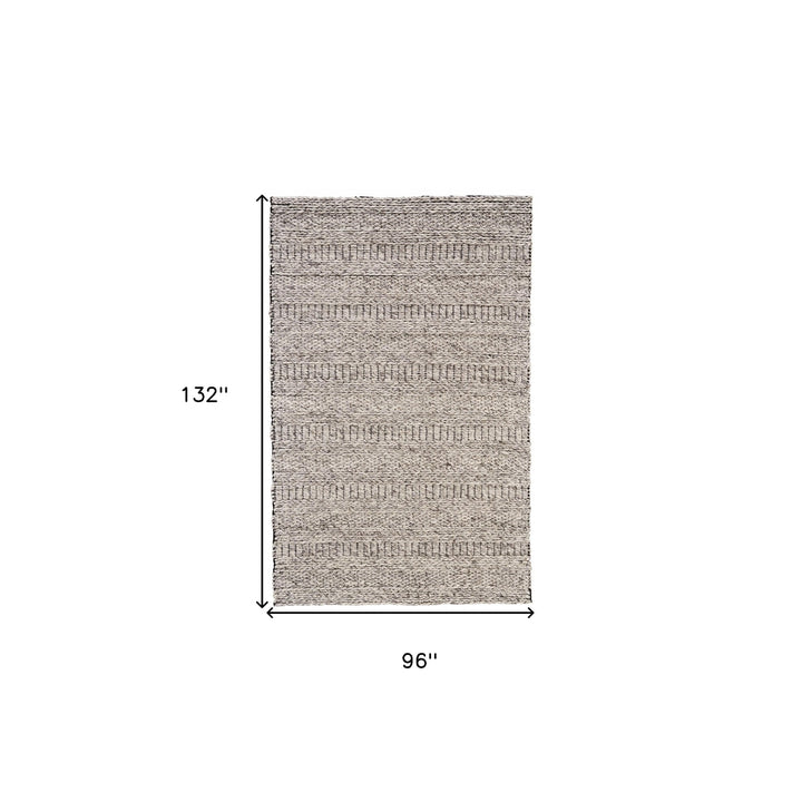 2 x 3 Gray and Ivory Wool Hand Woven Area Rug Image 7