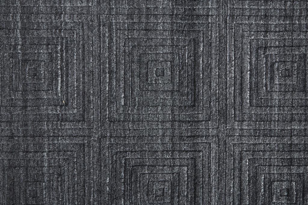 8 X 10 Gray And Black Striped Hand Woven Area Rug Image 9