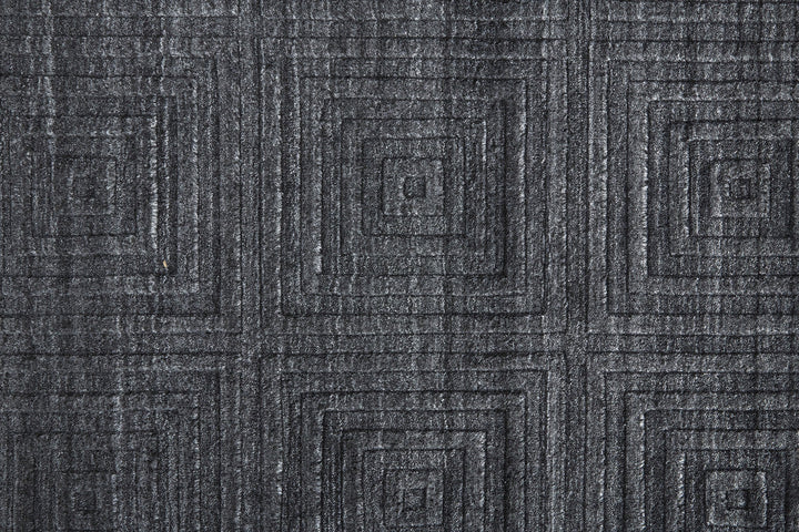 8 X 10 Gray And Black Striped Hand Woven Area Rug Image 9