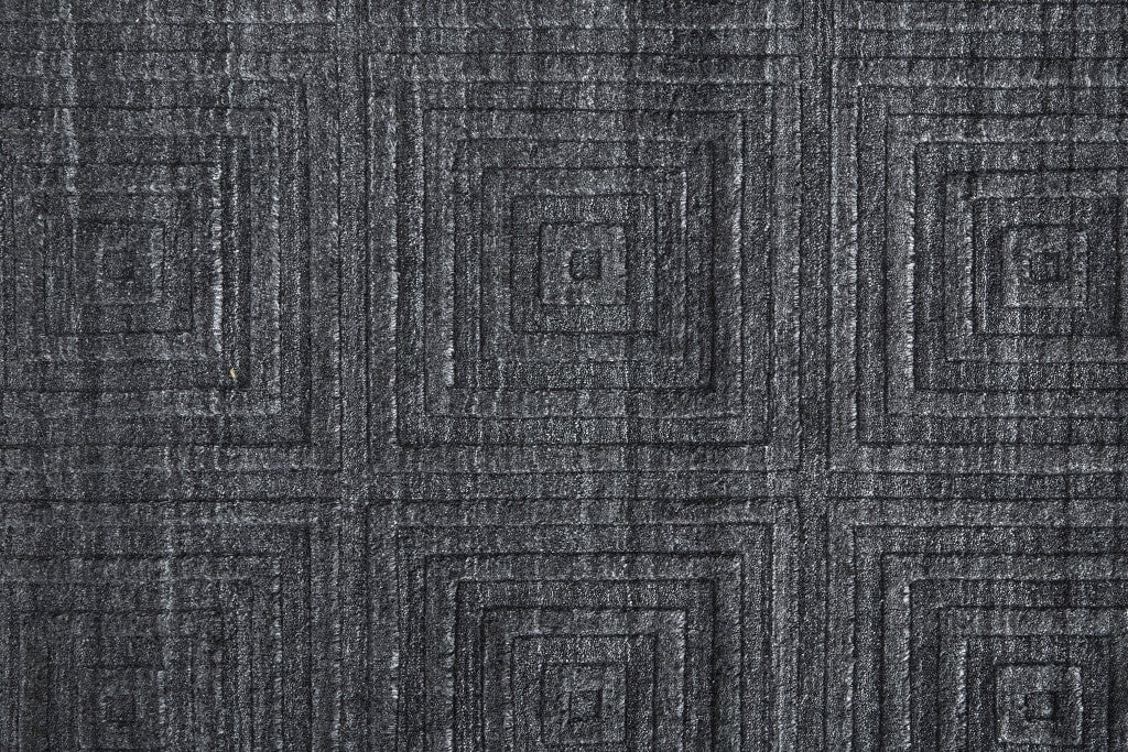 8 X 10 Gray And Black Striped Hand Woven Area Rug Image 1