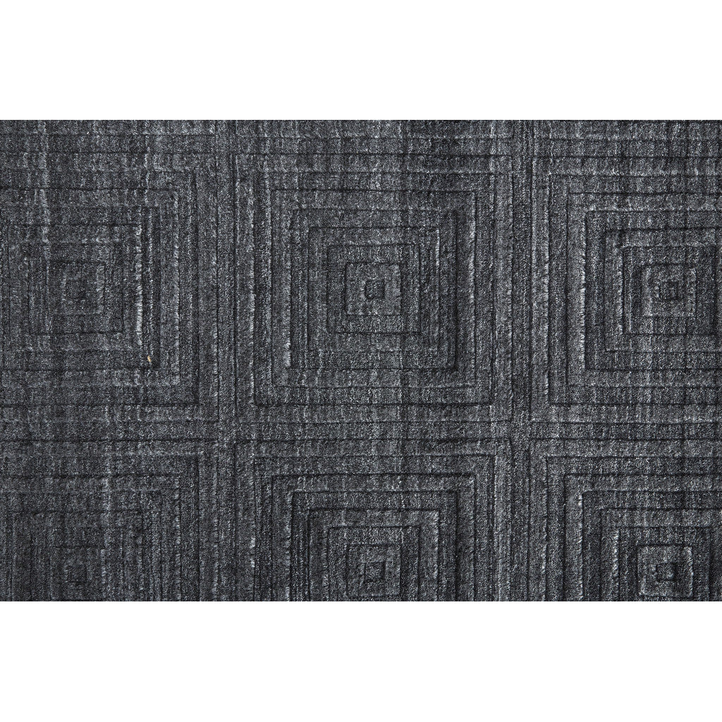 8 X 10 Gray And Black Striped Hand Woven Area Rug Image 12