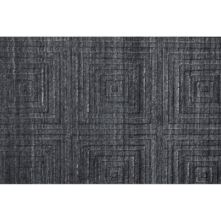 8 X 10 Gray And Black Striped Hand Woven Area Rug Image 1