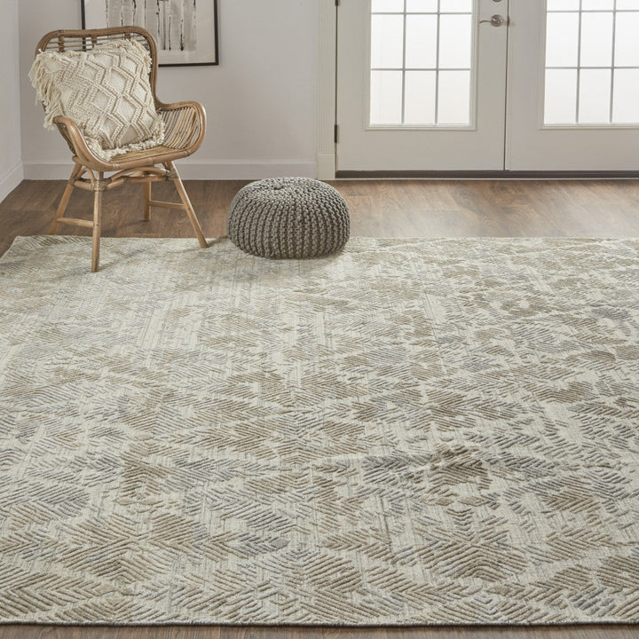 4 X 6 Gray And Taupe Abstract Hand Woven Area Rug Image 12