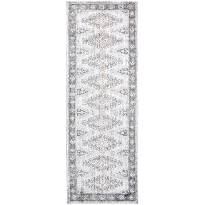 4 X 6 Gray Blue And Orange Floral Stain Resistant Area Rug Image 12