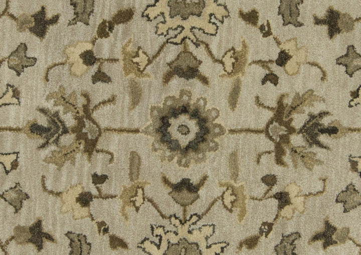 4 X 6 Gray Ivory And Taupe Wool Floral Tufted Handmade Stain Resistant Area Rug Image 1