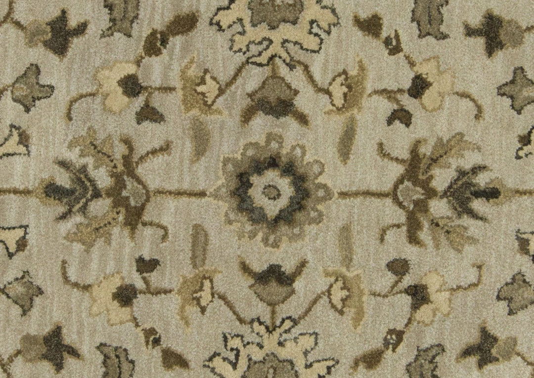 4 X 6 Gray Ivory And Taupe Wool Floral Tufted Handmade Stain Resistant Area Rug Image 6