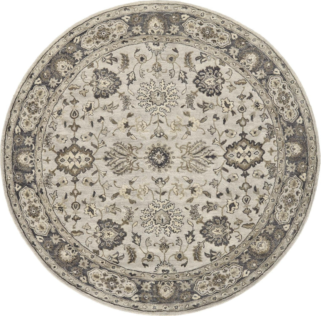 4 X 6 Gray Ivory And Taupe Wool Floral Tufted Handmade Stain Resistant Area Rug Image 7