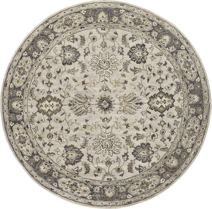 4 X 6 Gray Ivory And Taupe Wool Floral Tufted Handmade Stain Resistant Area Rug Image 7