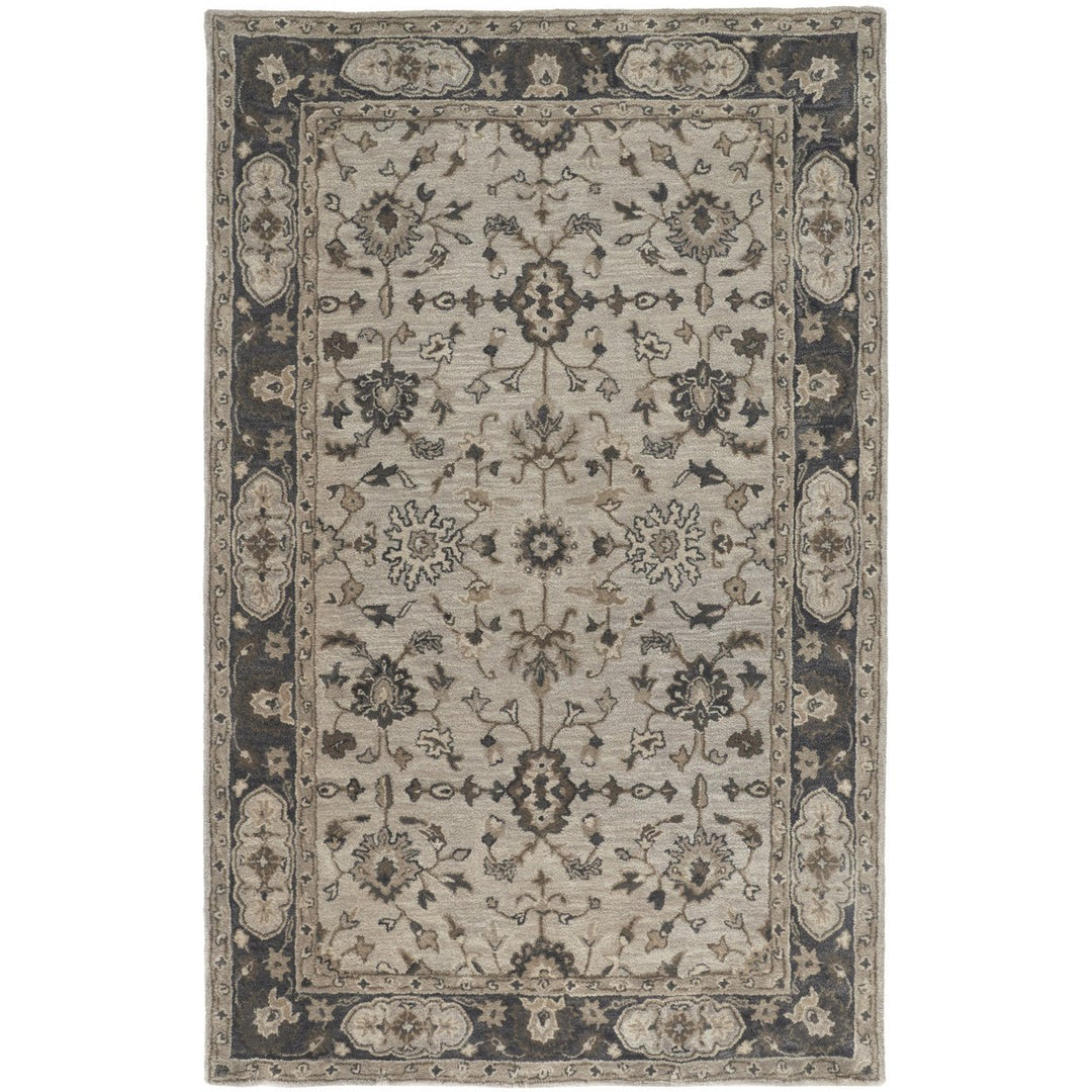 4 X 6 Gray Ivory And Taupe Wool Floral Tufted Handmade Stain Resistant Area Rug Image 11