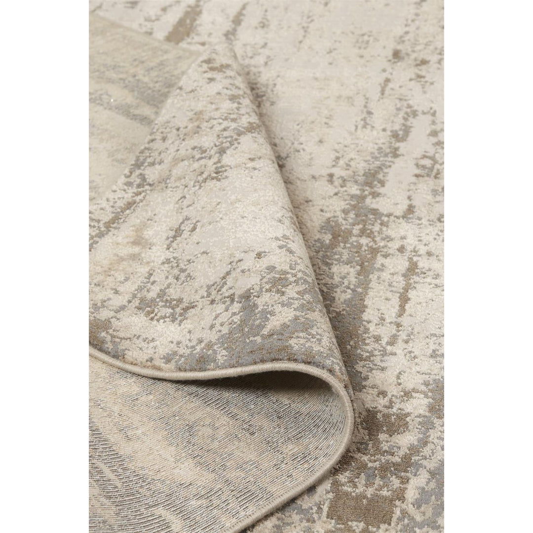 8 X 10 Ivory And Brown Abstract Area Rug Image 1