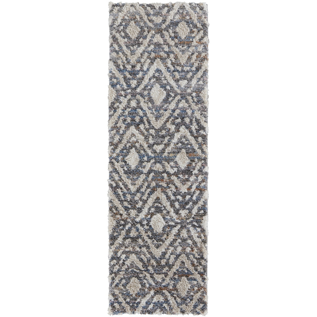 4 X 6 Ivory Gray And Taupe Geometric Power Loom Stain Resistant Area Rug Image 7