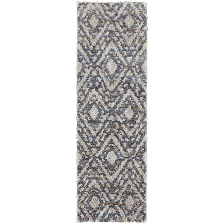 4 X 6 Ivory Gray And Taupe Geometric Power Loom Stain Resistant Area Rug Image 1