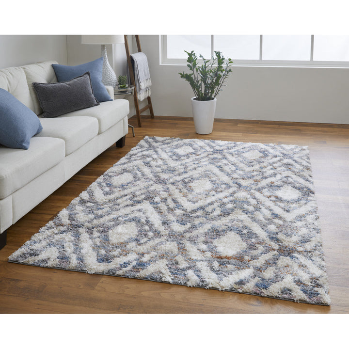 4 X 6 Ivory Gray And Taupe Geometric Power Loom Stain Resistant Area Rug Image 11