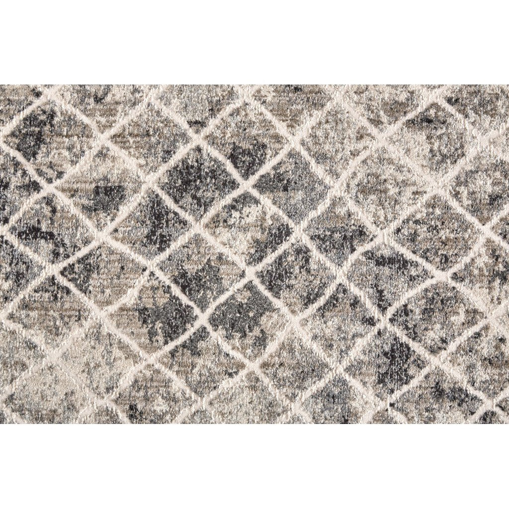 4 X 6 Ivory Gray And Taupe Abstract Stain Resistant Area Rug Image 12