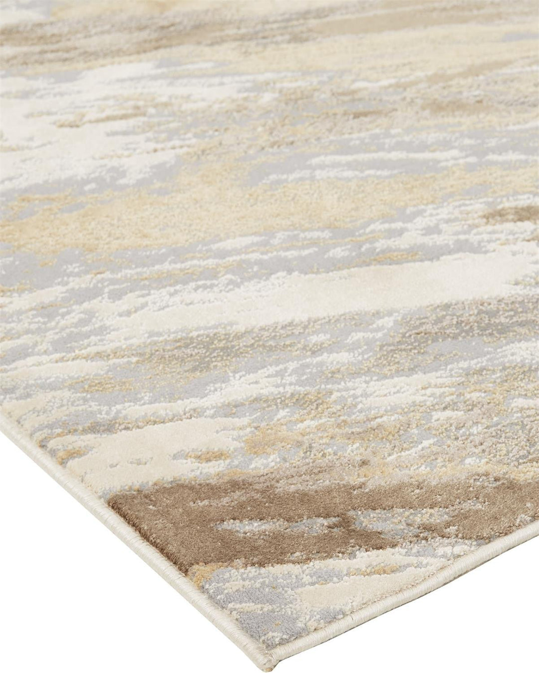 5 X 8 Ivory Tan And Brown Abstract Area Rug Image 7