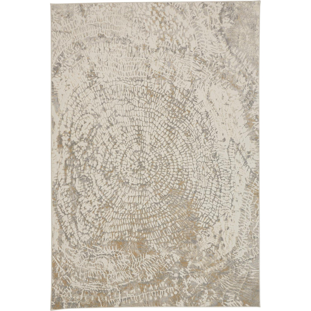 5 X 8 Ivory Tan And Gray Abstract Area Rug Image 11