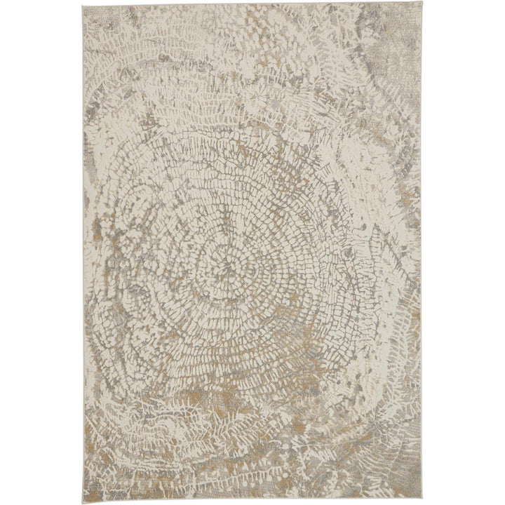 5 X 8 Ivory Tan And Gray Abstract Area Rug Image 11