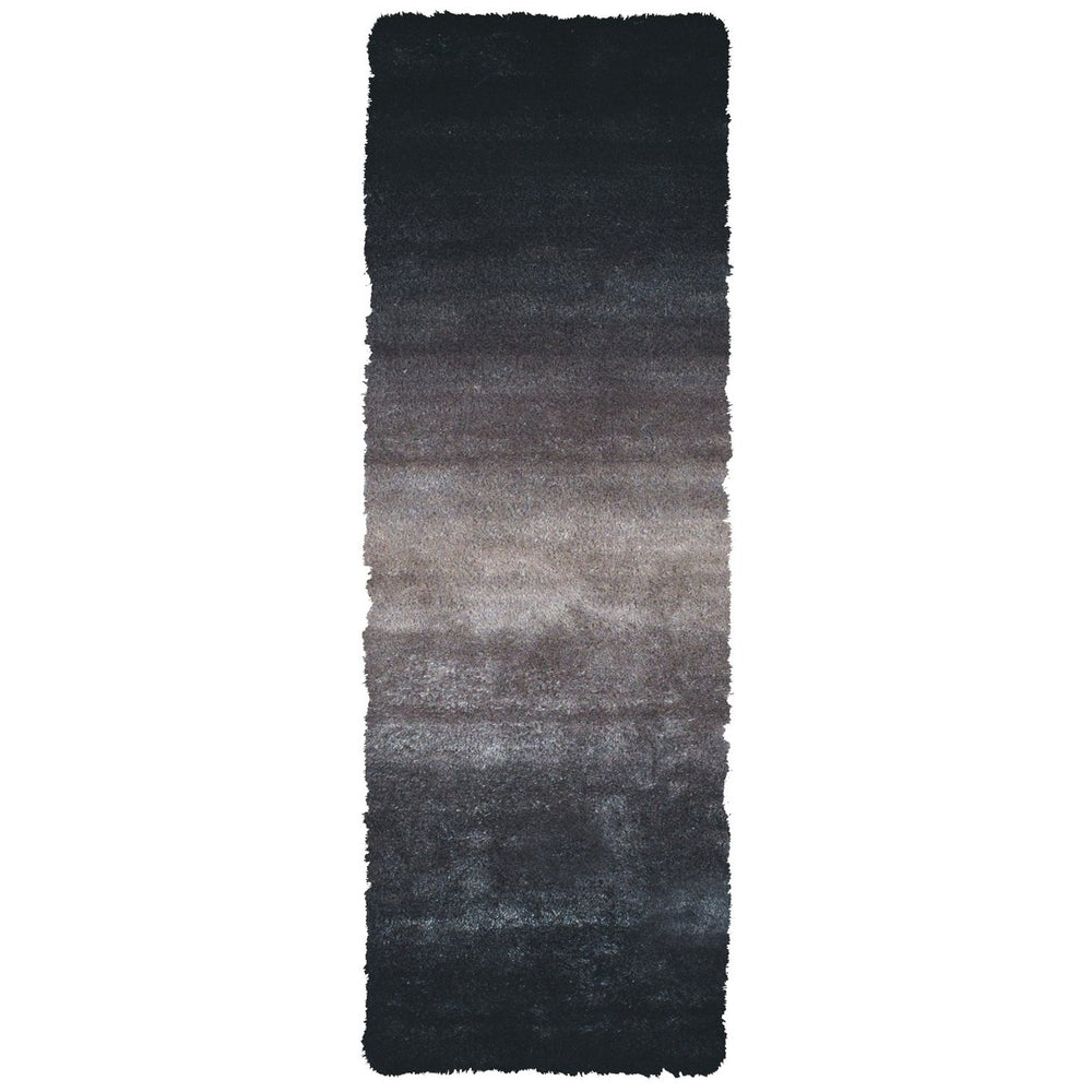 4 X 6 Black And Gray Shag Tufted Handmade Area Rug Image 2