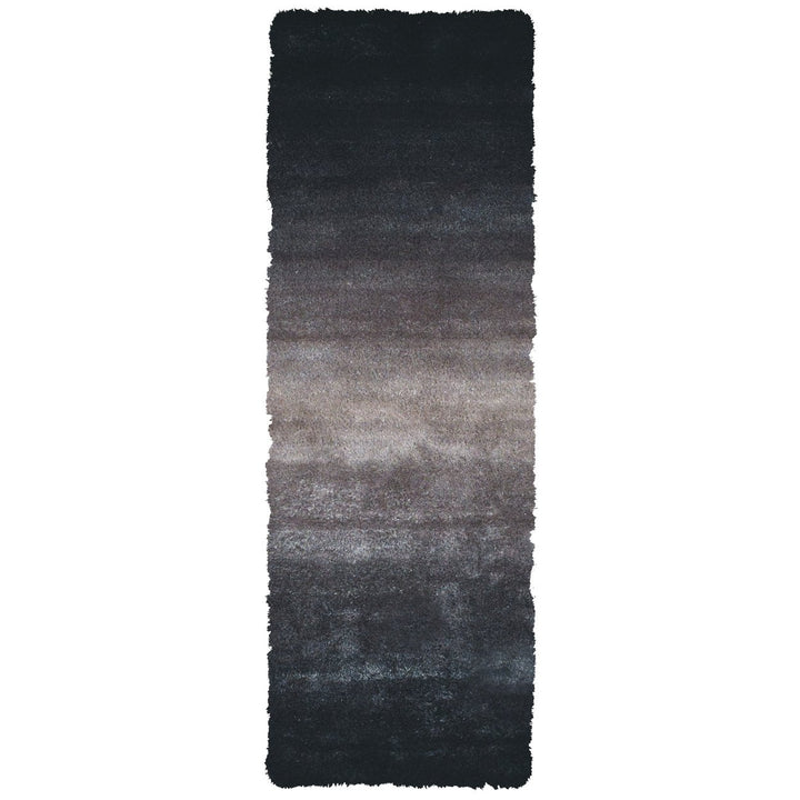 4 X 6 Black And Gray Shag Tufted Handmade Area Rug Image 2