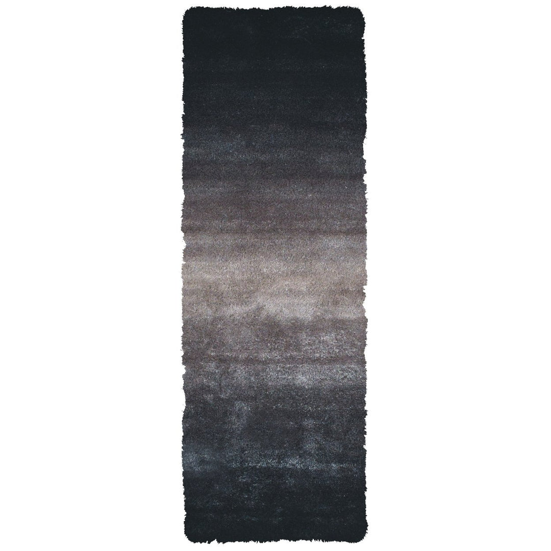 4 X 6 Black And Gray Shag Tufted Handmade Area Rug Image 4