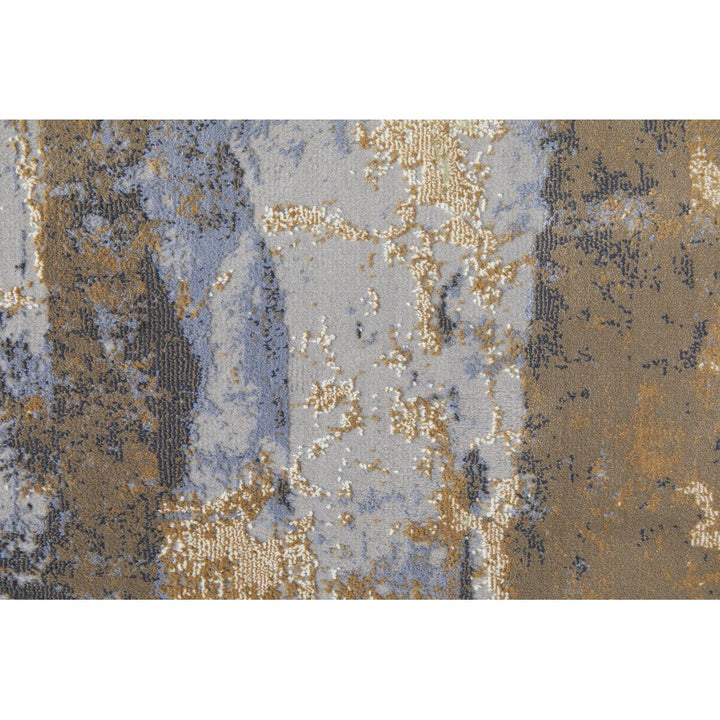 5 X 8 Blue Gray And Tan Abstract Power Loom Distressed Area Rug Image 11