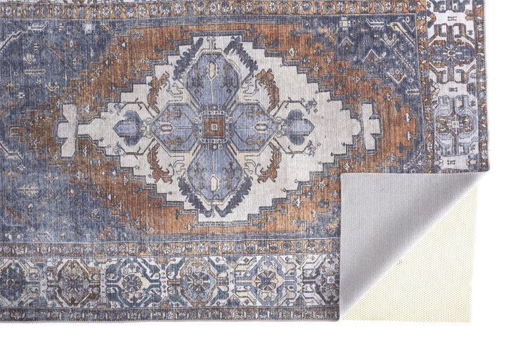 4 X 6 Blue Ivory And Brown Floral Area Rug Image 1