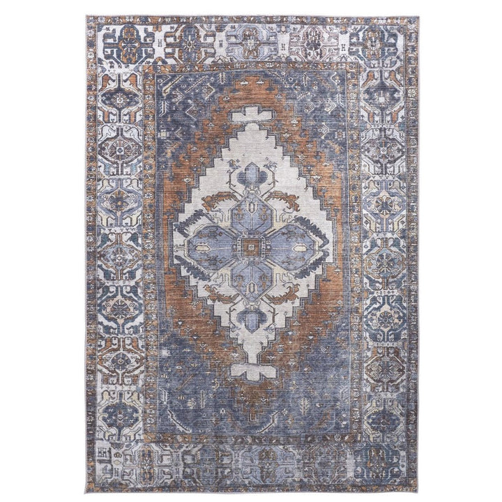 4 X 6 Blue Ivory And Brown Floral Area Rug Image 5