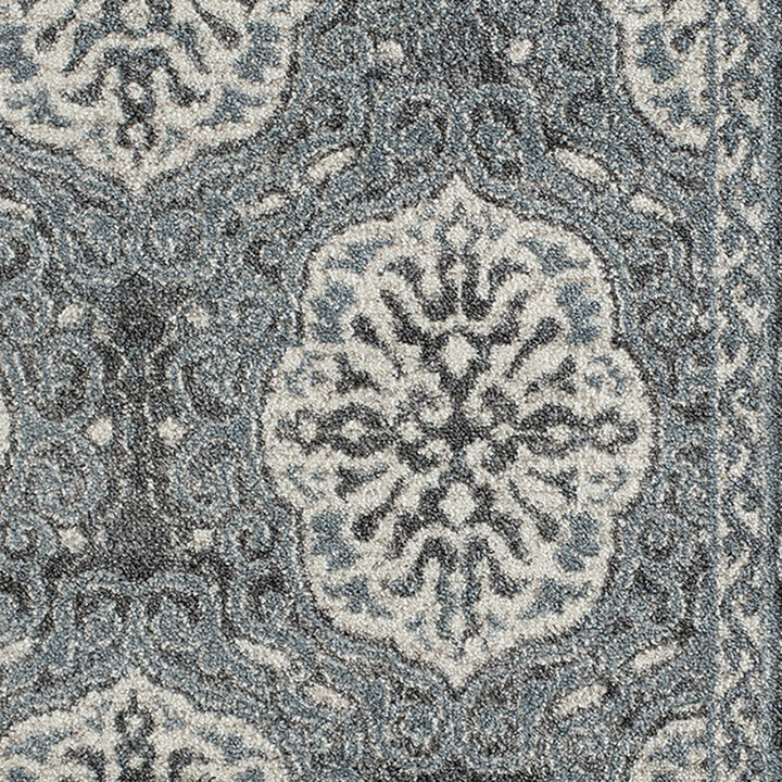 10 Blue Medallion Power Loom Runner Rug Image 4