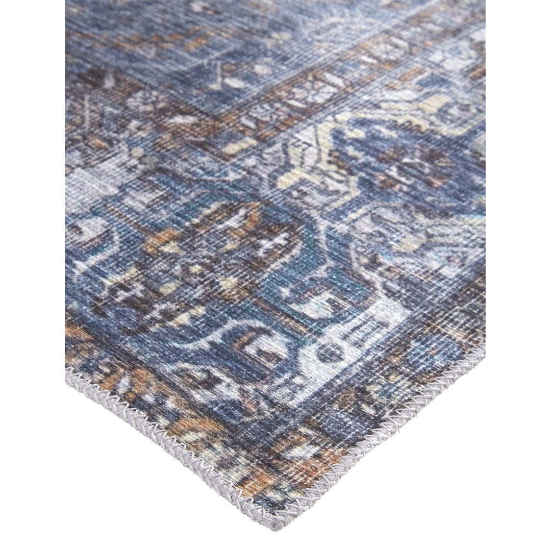 4 X 6 Blue Ivory And Brown Floral Area Rug Image 6