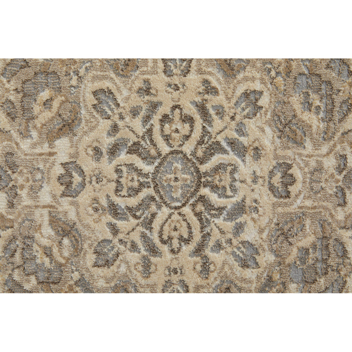 4 X 6 Brown Ivory And Tan Floral Power Loom Distressed Area Rug Image 11