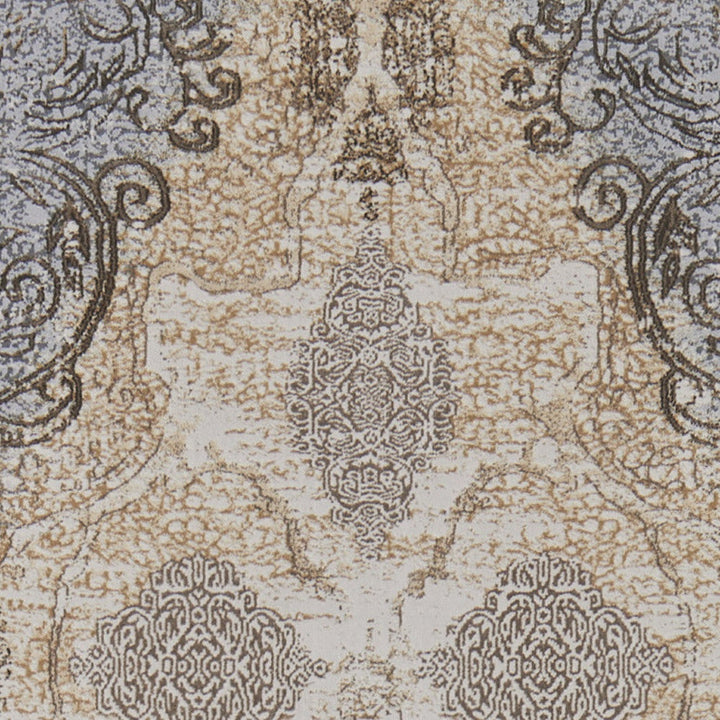 4 X 6 Silver Tan And Gray Floral Power Loom Area Rug Image 7