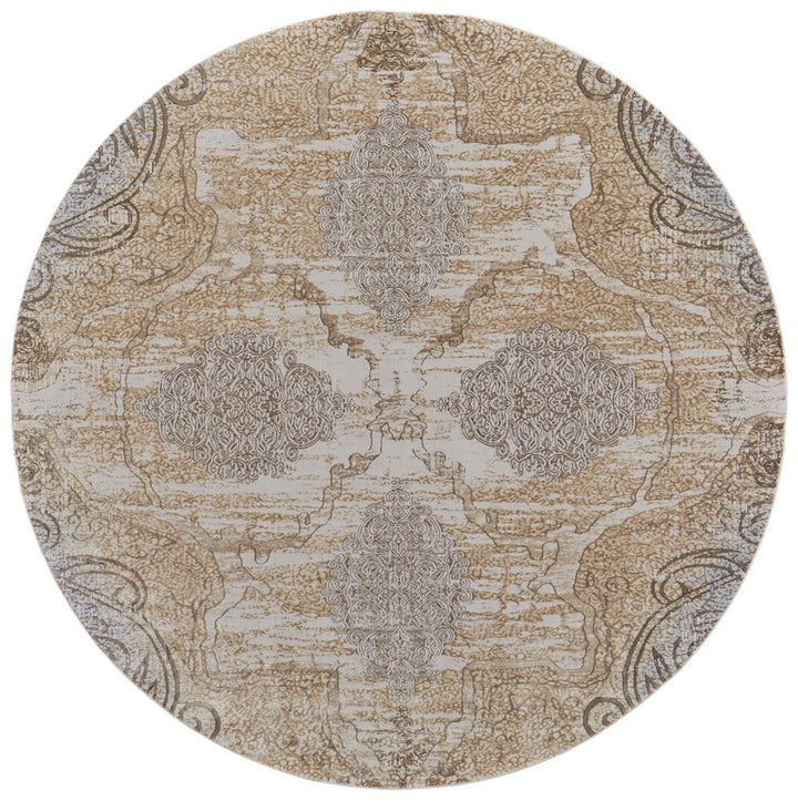 4 X 6 Silver Tan And Gray Floral Power Loom Area Rug Image 9