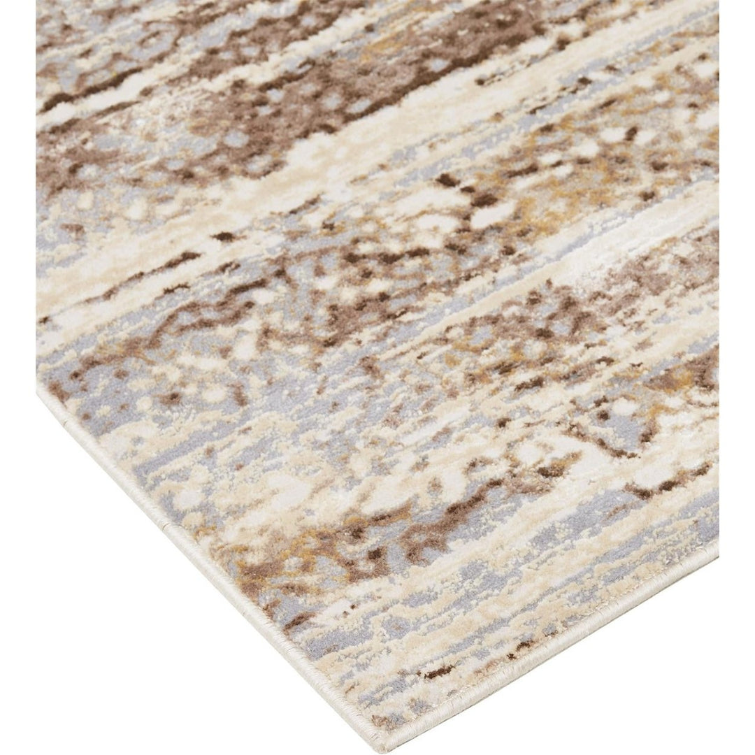 4 X 6 Tan Ivory And Brown Abstract Area Rug Image 1