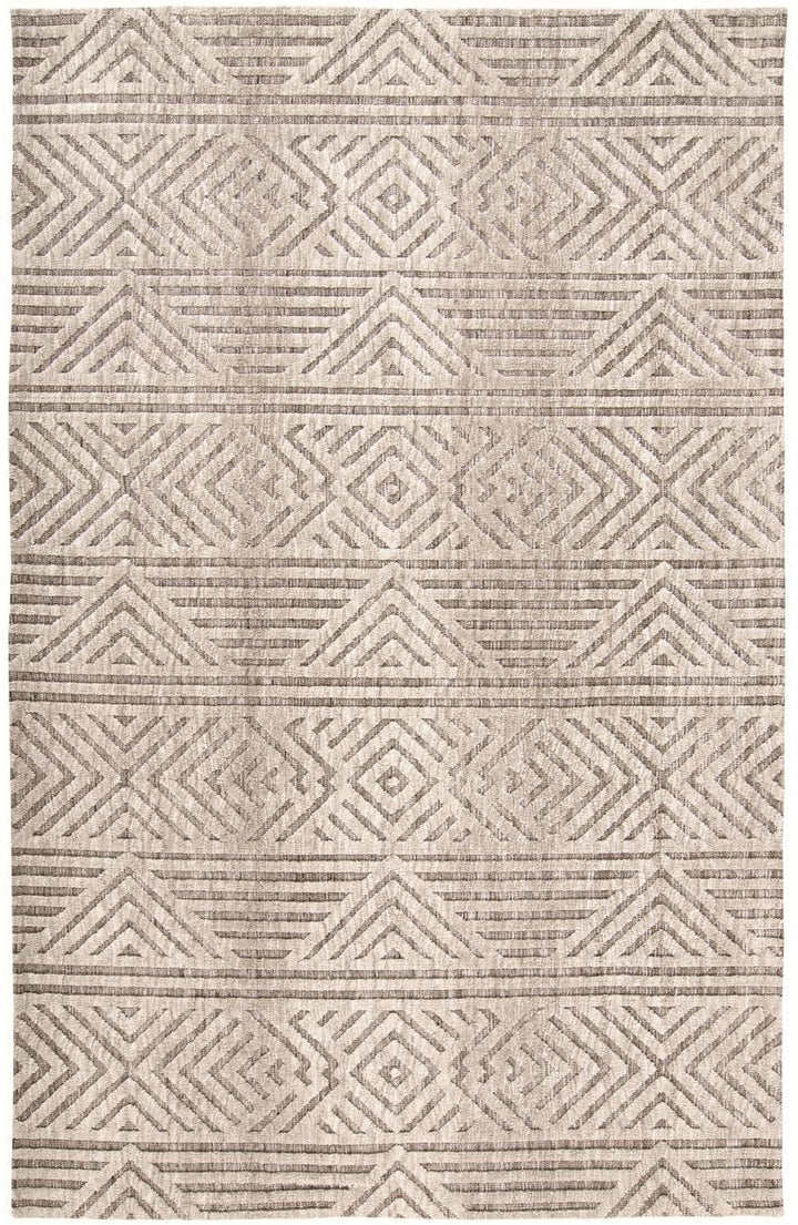 5 X 8 Tan Ivory And Brown Geometric Stain Resistant Area Rug Image 1