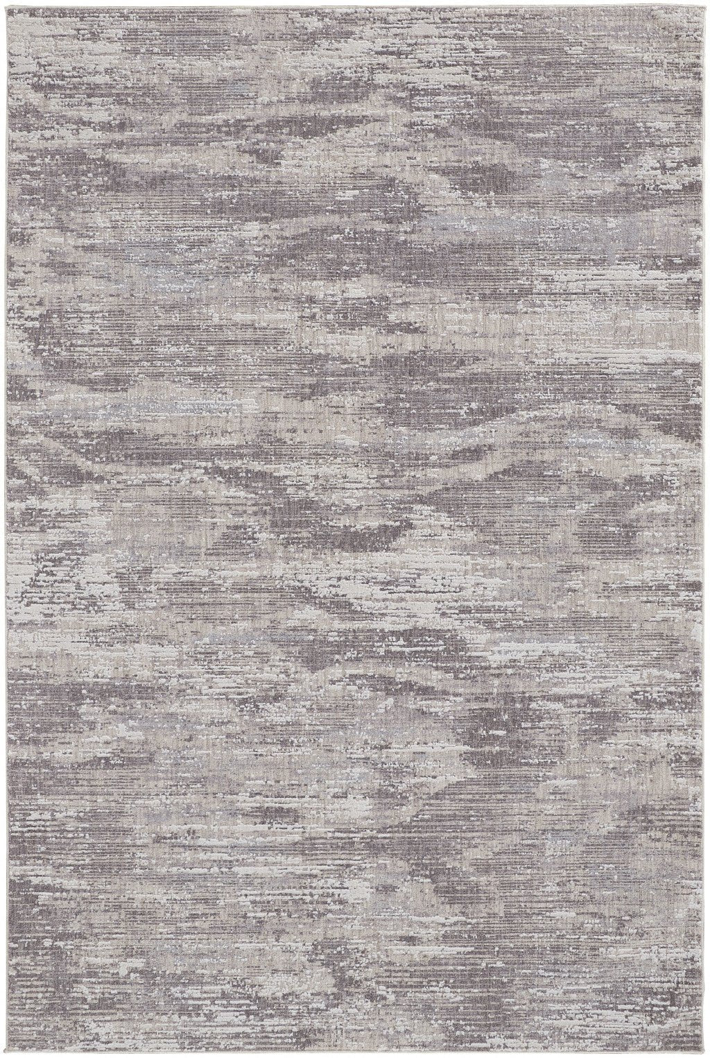 4 X 6 Tan Taupe And Gray Abstract Power Loom Distressed Stain Resistant Area Rug Image 1