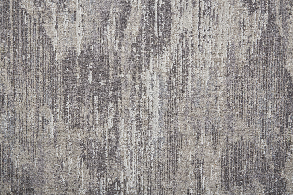 4 X 6 Tan Taupe And Gray Abstract Power Loom Distressed Stain Resistant Area Rug Image 6