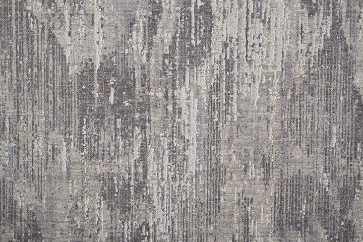 4 X 6 Tan Taupe And Gray Abstract Power Loom Distressed Stain Resistant Area Rug Image 7